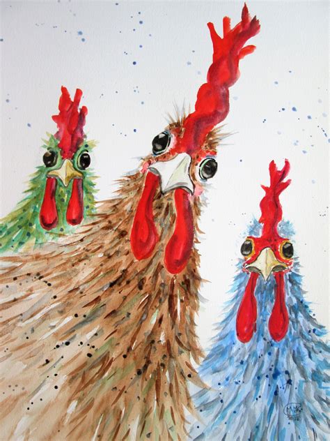 cute chicken paintings|painting chickens with acrylics.